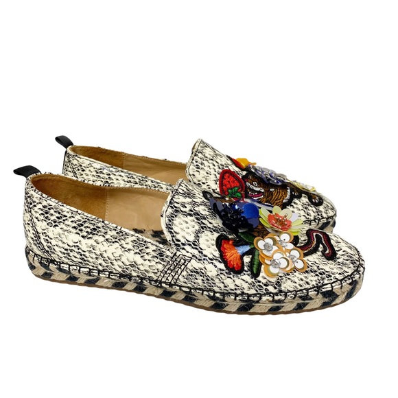 Anthropologie Shoes - Anthropologie Bill Blass Sutton Espadrille Flats Sequined Snake Embossed